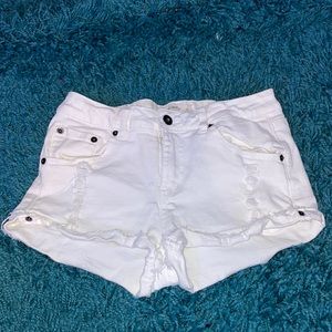 White denim shorts